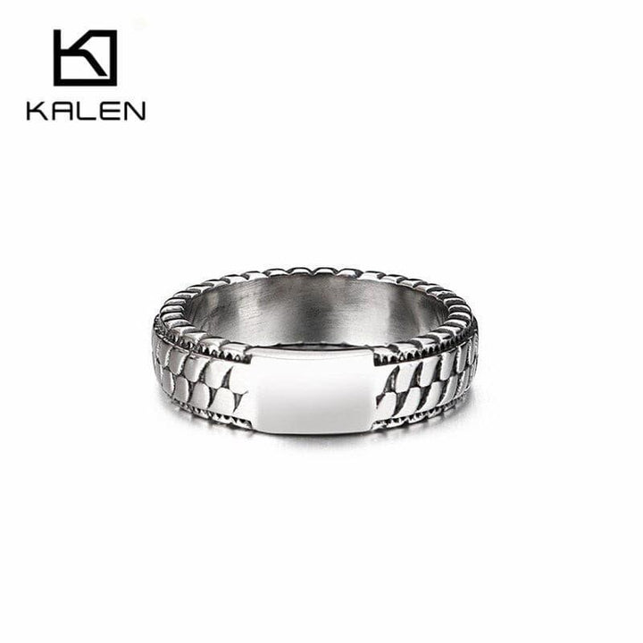 KALEN Fashion Men's Rings Size 7-12 Stainless Steel Geometric Pattern Charm Finger Midi Anillos Cocktail Party Jewelry 2020.