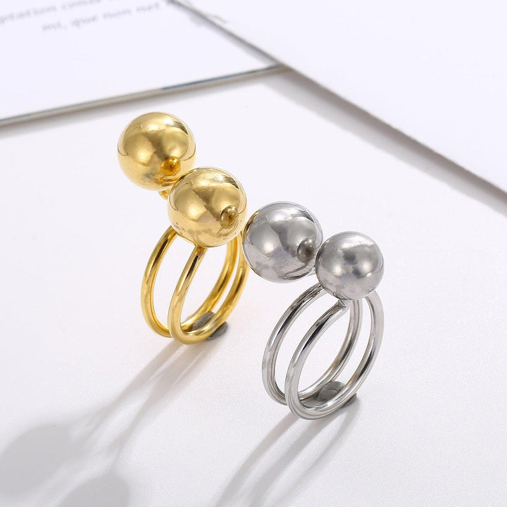 Kalen Fashion Metal Ball Rings For Women Stainless Steel Geometric Irregular Minimalist Anillos Jewelry Wedding Bands Party Gift.