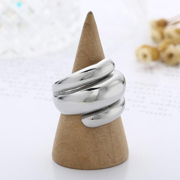 KALEN Fashion New Stainless Steel Thick Geometric Wide Rings For Women Minimalist Chunky Anillos Weddinng Party Jewelry.