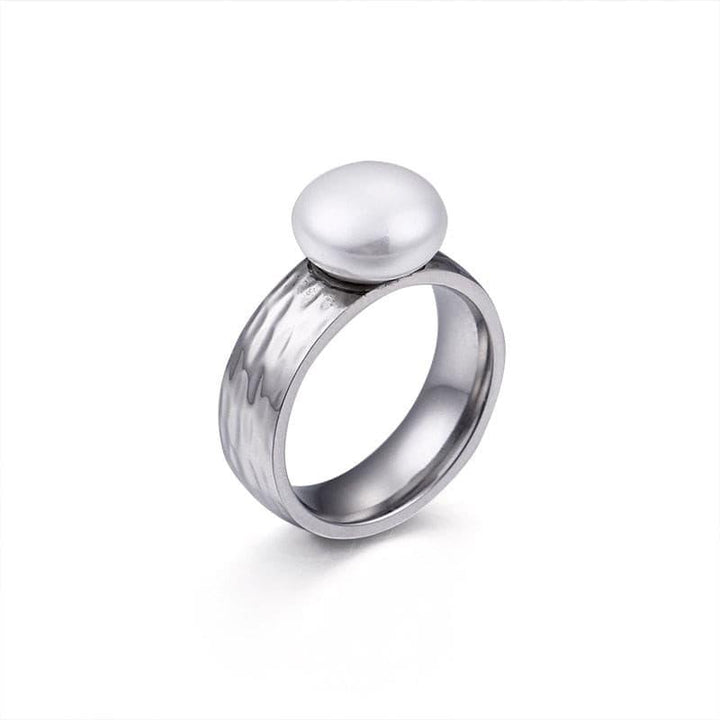 KALEN Fashion Stainless Steel Imitation Pearl Anillos Three Colours Cute/Romantic Finger Rings For Women Jewelry Engagement Gift.