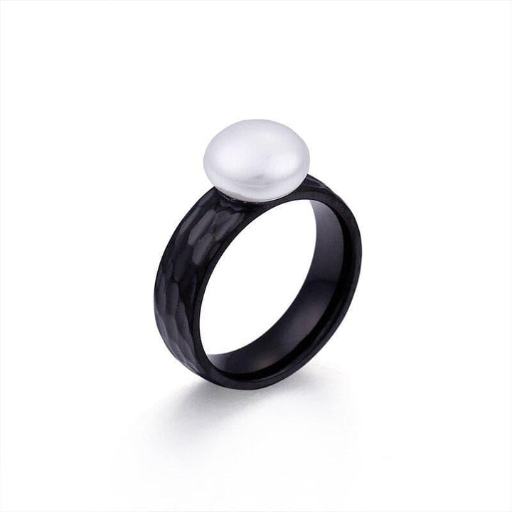 KALEN Fashion Stainless Steel Imitation Pearl Anillos Three Colours Cute/Romantic Finger Rings For Women Jewelry Engagement Gift.