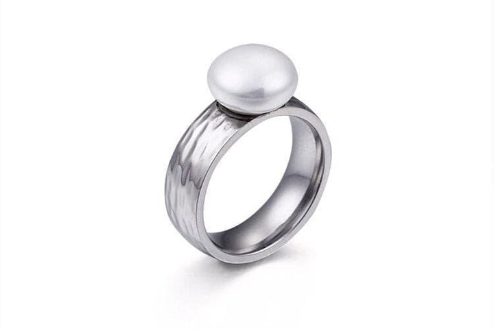 KALEN Fashion Stainless Steel Imitation Pearl Anillos Three Colours Cute/Romantic Finger Rings For Women Jewelry Engagement Gift.