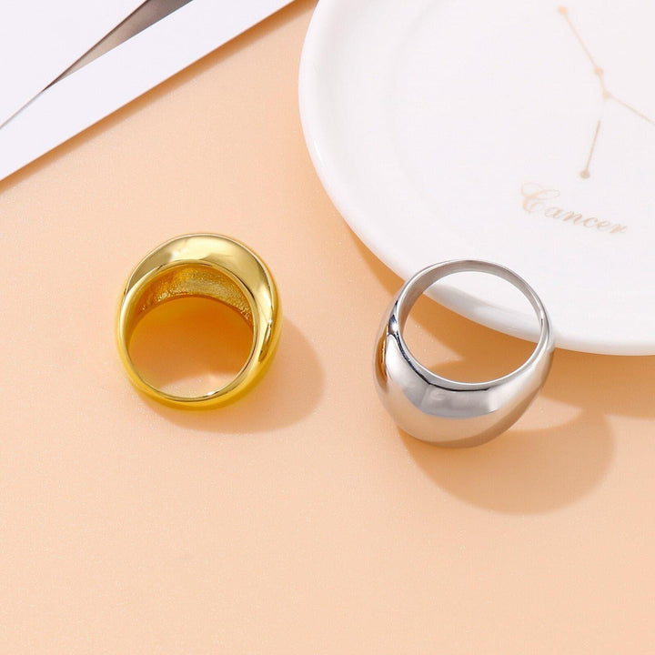 KALEN Girls Trendy Punk Hip-hop Chunky Rings for Women Geometric Circle Stack Gold Color Ring Minimalist Party Wedding Jewelry.