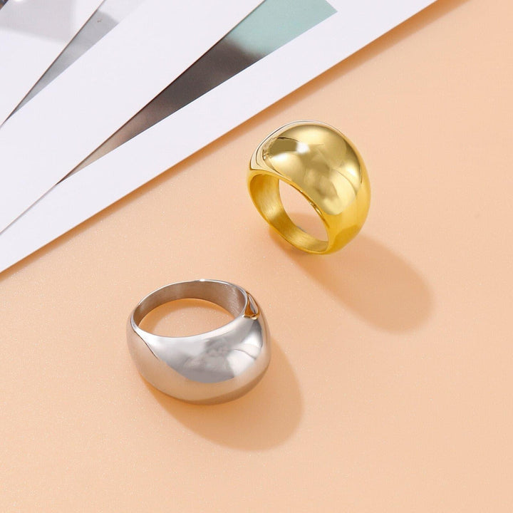 KALEN Girls Trendy Punk Hip-hop Chunky Rings for Women Geometric Circle Stack Gold Color Ring Minimalist Party Wedding Jewelry.