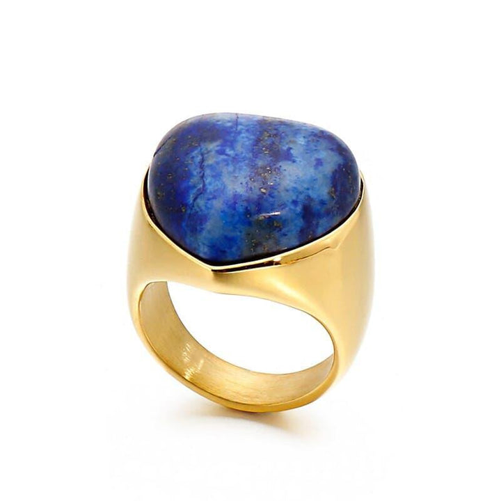 KALEN Gold Color Stainless Steel Rings For Women Heart Big Marble Colourful Stone Wedding Bands Mujer Anillos Jewelry.