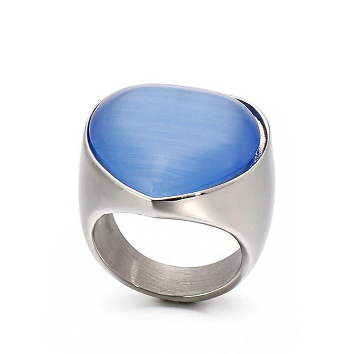 KALEN Gold Color Stainless Steel Rings For Women Heart Big Marble Colourful Stone Wedding Bands Mujer Anillos Jewelry.