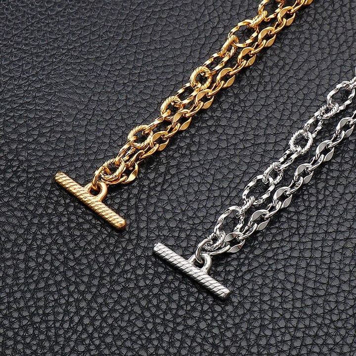 Kalen golden Punk Style ID Cable Chain High Quality Stainless Steel Fashion Trend Men's Bracelet.