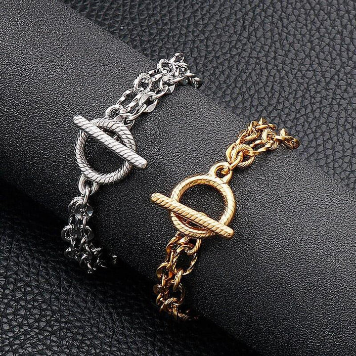 Kalen golden Punk Style ID Cable Chain High Quality Stainless Steel Fashion Trend Men's Bracelet.