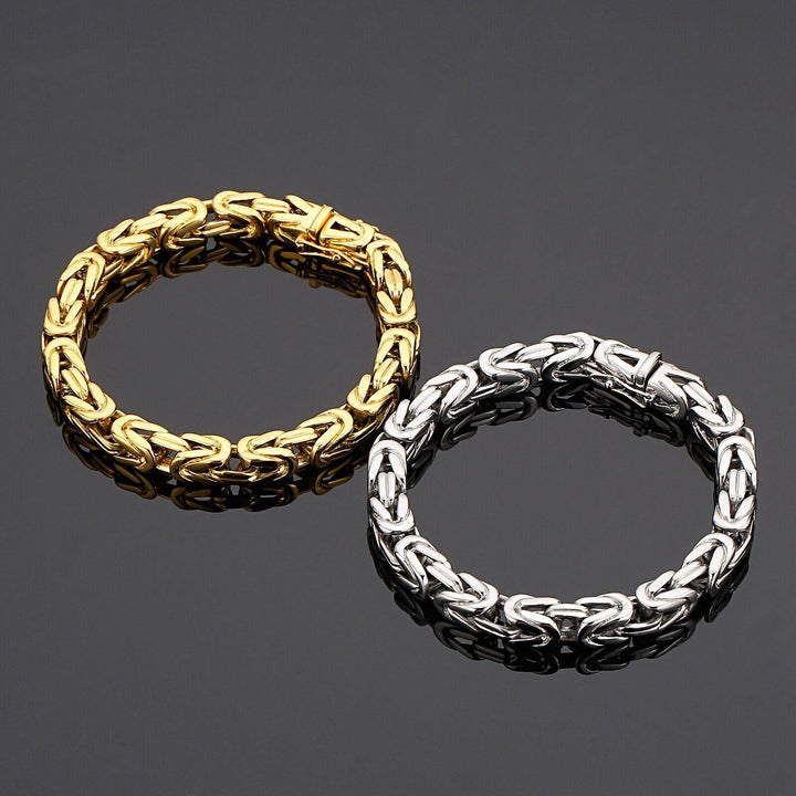 Kalen Golden Steel Color 361L Stainless Steel Bracelet Geometric Connection Men's Suit Jewelry.