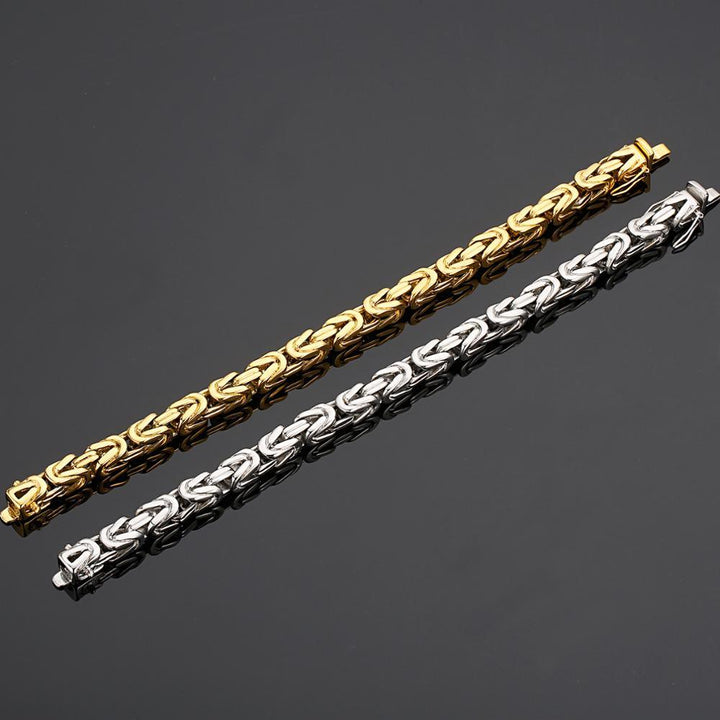 Kalen Golden Steel Color 361L Stainless Steel Bracelet Geometric Connection Men's Suit Jewelry.