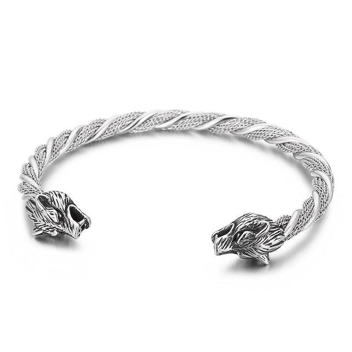 Kalen Gothic Animal Stainless Steel Bangles Snake Wolf Head Punk Spiral Bracelet Jewelry New.