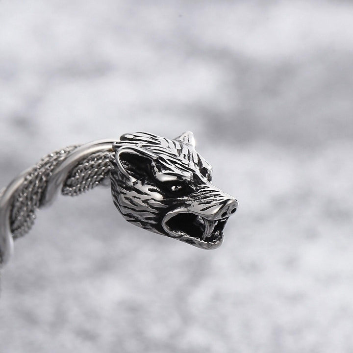 Kalen Gothic Animal Stainless Steel Bangles Snake Wolf Head Punk Spiral Bracelet Jewelry New.