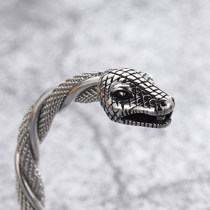 Kalen Gothic Animal Stainless Steel Bangles Snake Wolf Head Punk Spiral Bracelet Jewelry New.