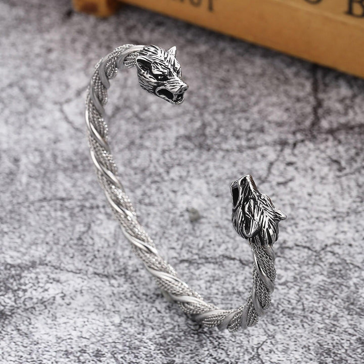 Kalen Gothic Animal Stainless Steel Bangles Snake Wolf Head Punk Spiral Bracelet Jewelry New.