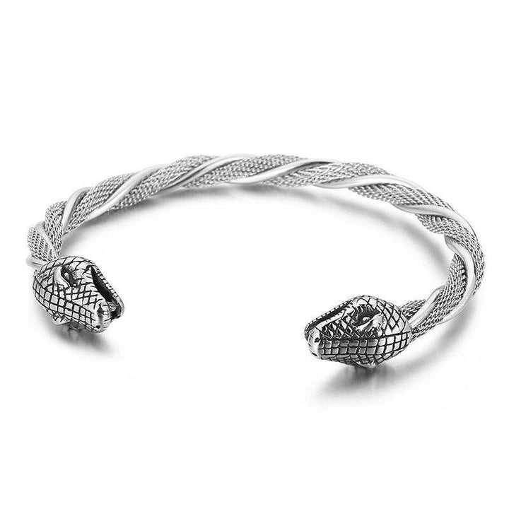 Kalen Gothic Animal Stainless Steel Bangles Snake Wolf Head Punk Spiral Bracelet Jewelry New.