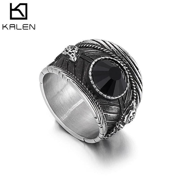 Kalen Gothic Couple Rings Animal Snake Ring Men's Women's Punk Jewelry Accessories Size7-12.