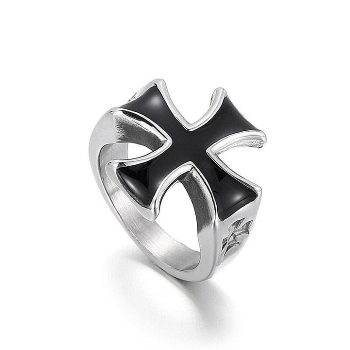 Kalen Gothic Cross Ring Men's Stainless Steel Rings Punk Carved Jewelry Wholesale.