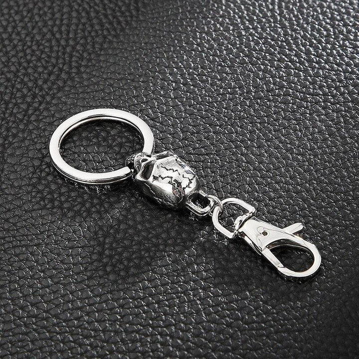 Kalen Gothic Skull Keychain Metal Fashion Cool Boy Accessories Pendant Punk Jewelry.