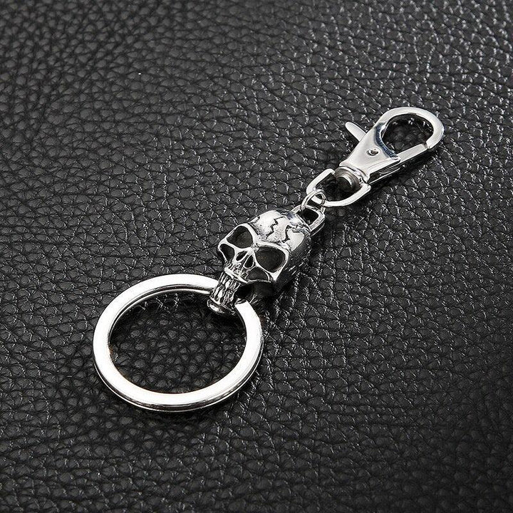 Kalen Gothic Skull Keychain Metal Fashion Cool Boy Accessories Pendant Punk Jewelry.