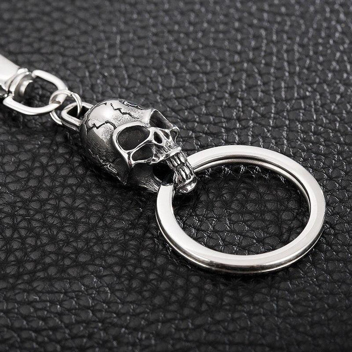 Kalen Gothic Skull Keychain Metal Fashion Cool Boy Accessories Pendant Punk Jewelry.