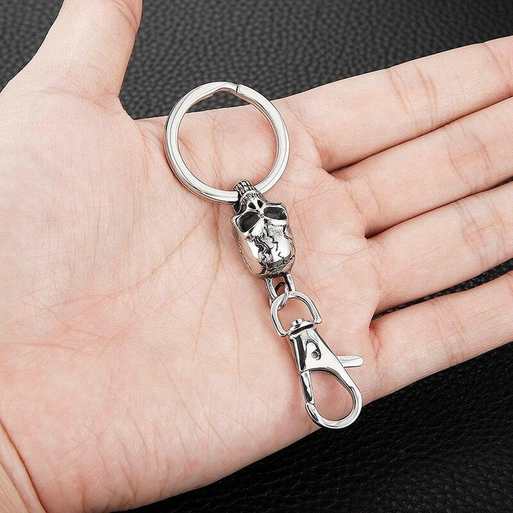 Kalen Gothic Skull Keychain Metal Fashion Cool Boy Accessories Pendant Punk Jewelry.