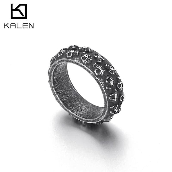 Kalen Gothic Skull Ring Retro 4 Colors Available Men's Party Ring Jewelry Gift Size8-12.