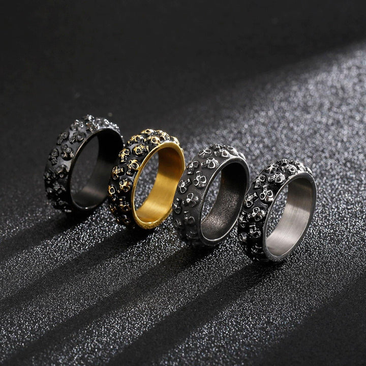 Kalen Gothic Skull Ring Retro 4 Colors Available Men's Party Ring Jewelry Gift Size8-12.