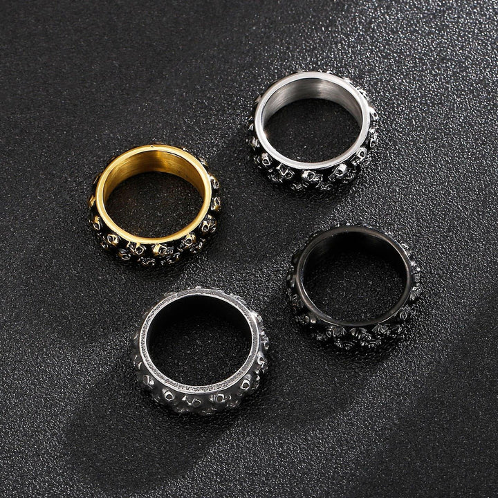 Kalen Gothic Skull Ring Retro 4 Colors Available Men's Party Ring Jewelry Gift Size8-12.