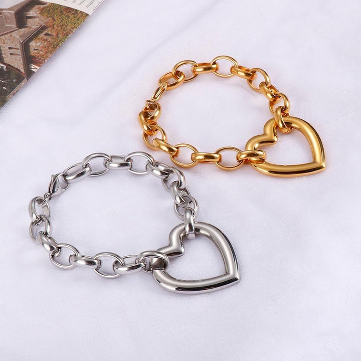 Kalen Heart-shaped Accessories Charm Girls Bracelet Stainless Steel Cute And Romantic Holiday Gift.