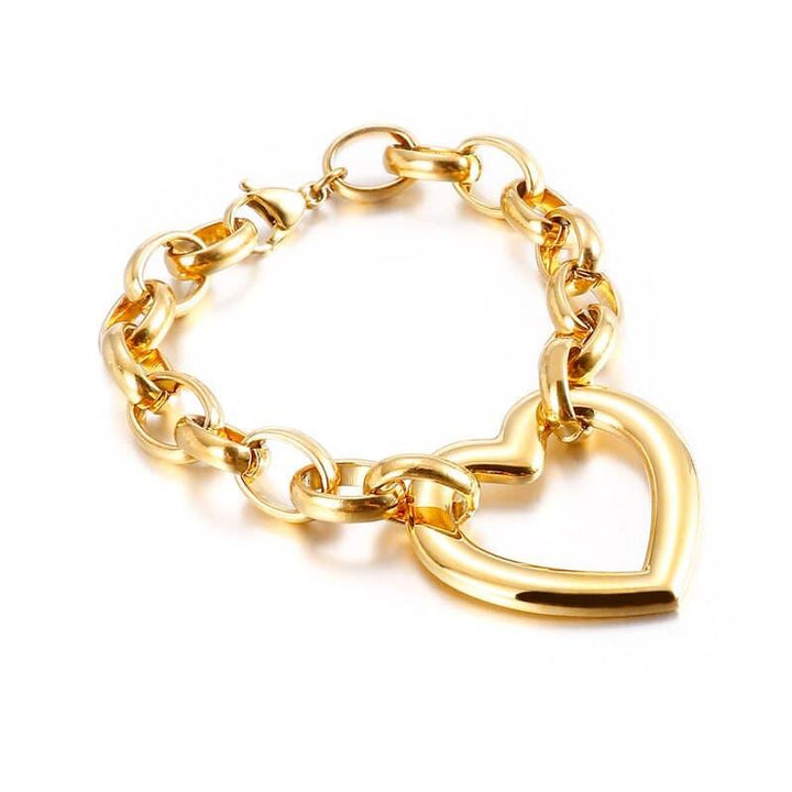 Kalen Heart-shaped Accessories Charm Girls Bracelet Stainless Steel Cute And Romantic Holiday Gift.