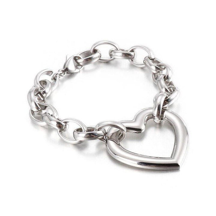 Kalen Heart-shaped Accessories Charm Girls Bracelet Stainless Steel Cute And Romantic Holiday Gift.