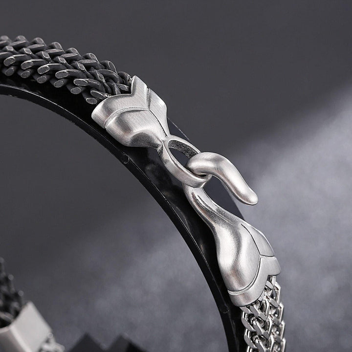 Kalen High Quality Stainless Steel Braided Bracelet Men's Hip Hhop Party Rrock Simple Hook Bangle  jewelry.