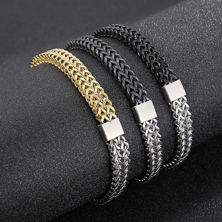 Kalen High Quality Stainless Steel Braided Bracelet Men's Hip Hhop Party Rrock Simple Hook Bangle  jewelry.