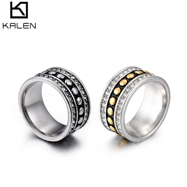 KALEN High Quality Stainless Steel Color Rings For Women Vintage Cubic Zirconia Anillos Mujer Jewelry Titanium Rings Party Gift.