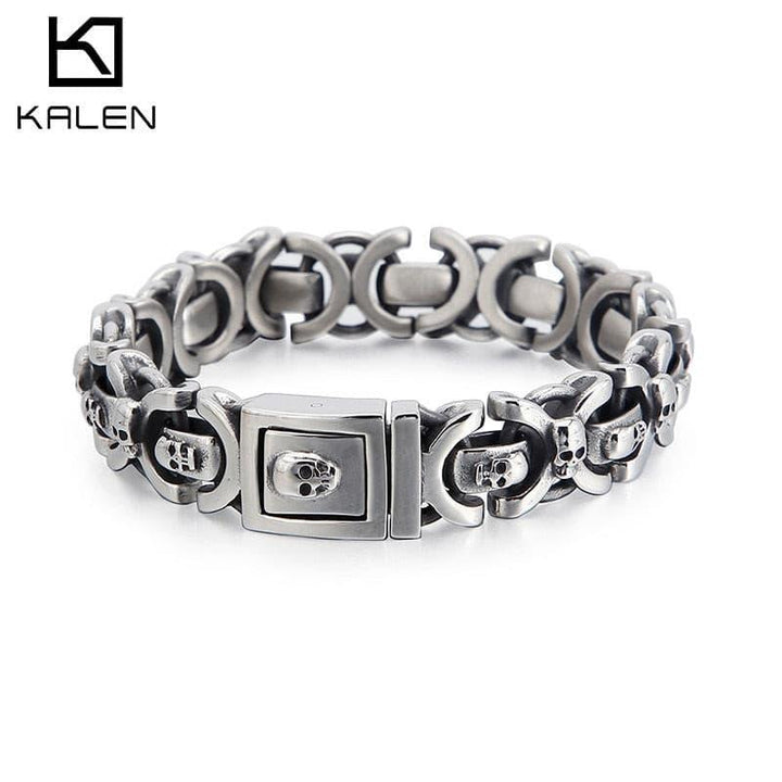 Kalen High Quality Stainless Steel Element Punk Style Men's Bracelet Round Accessories Combination Jewelry.