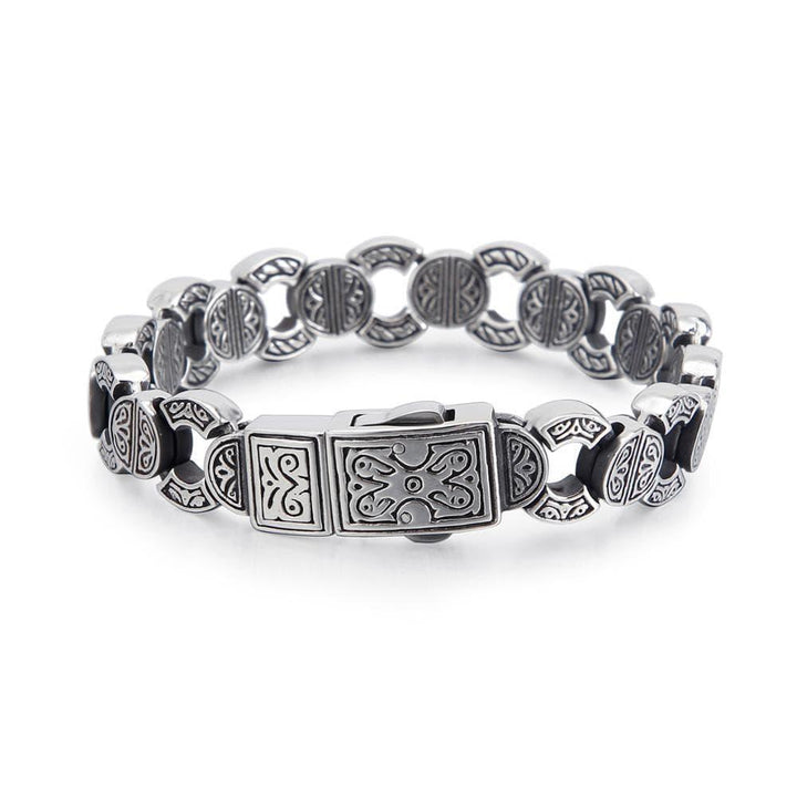 Kalen High Quality Stainless Steel Element Punk Style Men's Bracelet Round Accessories Combination Jewelry.