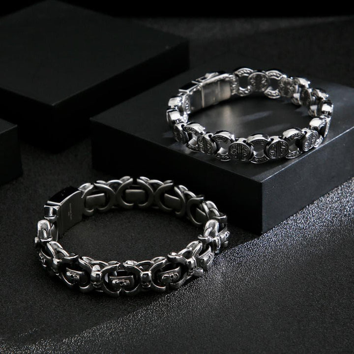 Kalen High Quality Stainless Steel Element Punk Style Men's Bracelet Round Accessories Combination Jewelry.