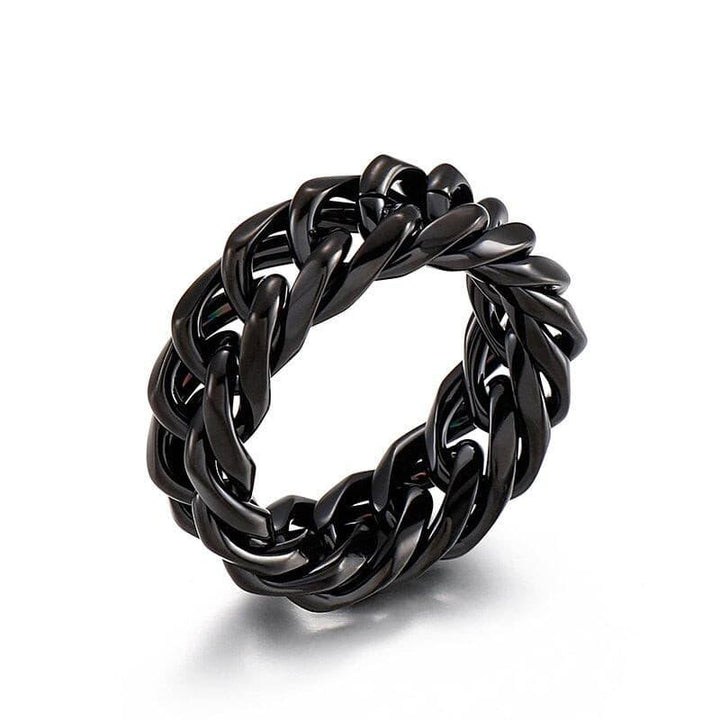 Kalen Hip Hop Color Cuban Chain Ring 9mm Trendy Men's Ring Fashion Jewelry Gift Wholesale.