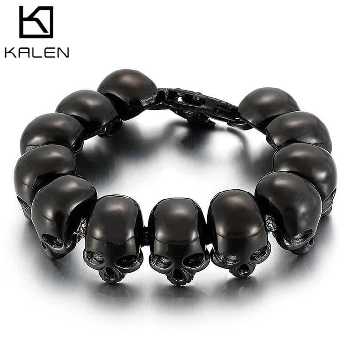 Kalen Hip-Hop Style Rock Men's Stainless Steel Polished Bracelet Head Accessories Gothic.