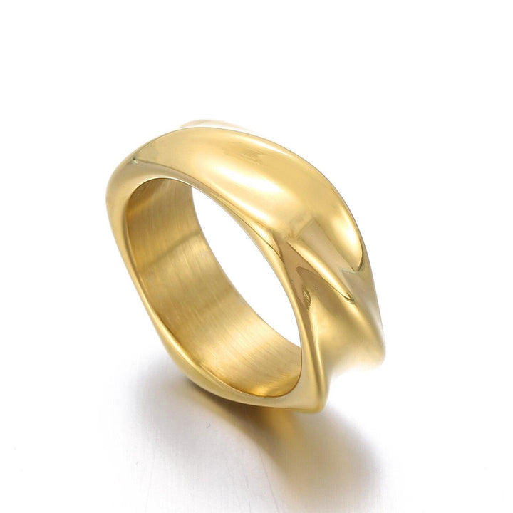 Kalen Irregular Geometric Men's Ring High Quality Stainless Steel Jewelry 3 Colors Popular High Street Accessories.