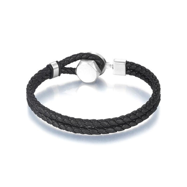 Kalen Leather Stainless Steel Bracelet For Men - kalen