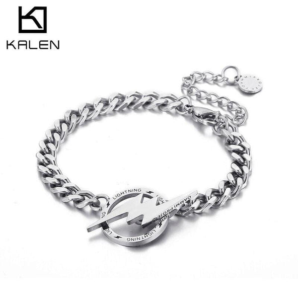 Kalen Lightning Cuban Chain Three Color Bracelet High Quality Men's and Women's Bracelets.