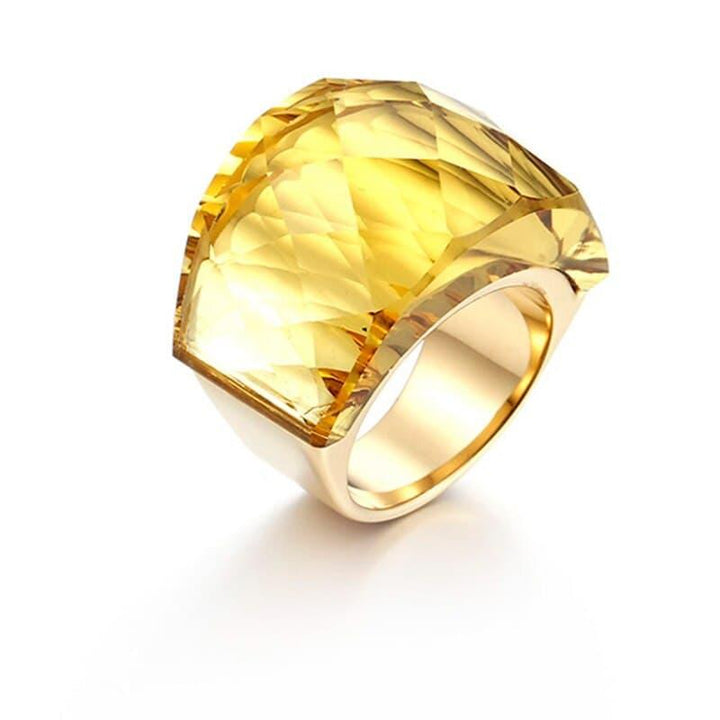 Kalen Luxury Bohemia Crystal Women Wedding Rings Gold Stainless Steel Colorful Stone Finger Rings For Party Engagement Jewelry.