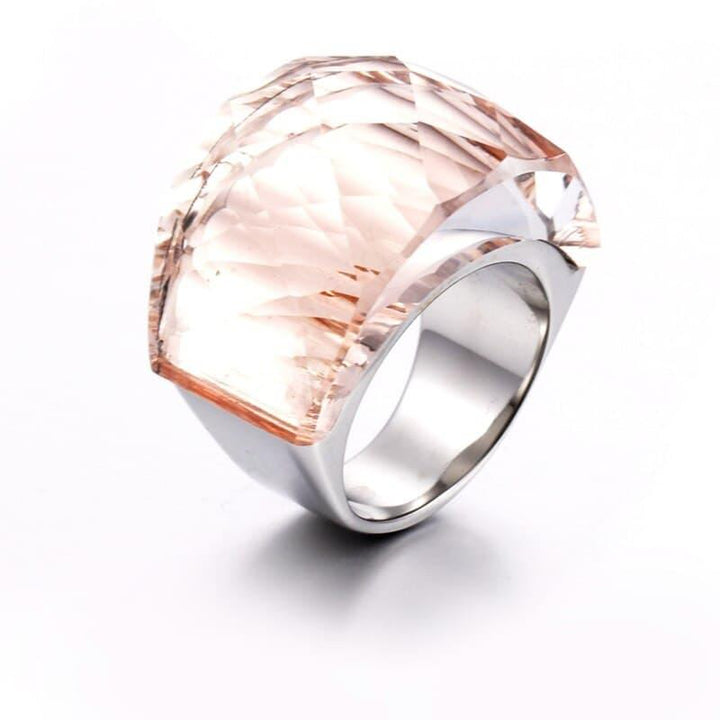 Kalen Luxury Bohemia Crystal Women Wedding Rings Gold Stainless Steel Colorful Stone Finger Rings For Party Engagement Jewelry.