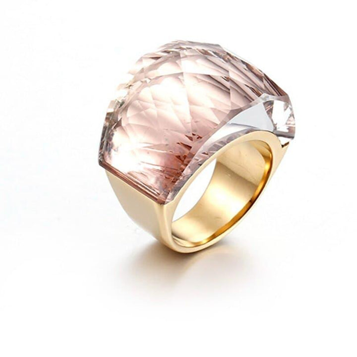 Kalen Luxury Bohemia Crystal Women Wedding Rings Gold Stainless Steel Colorful Stone Finger Rings For Party Engagement Jewelry.