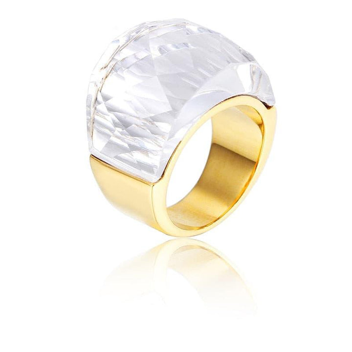 Kalen Luxury Bohemia Crystal Women Wedding Rings Gold Stainless Steel Colorful Stone Finger Rings For Party Engagement Jewelry.