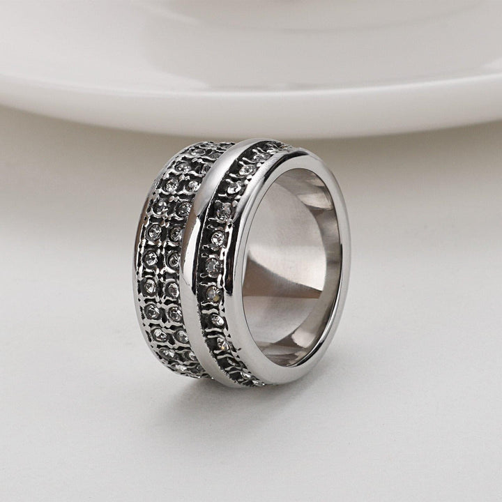 KALEN Luxury Gold Sivler Color Zircon Rings for Woman Vintage Double Ring Party Joint Ring Fashion Elegant Jewelry Gifts.