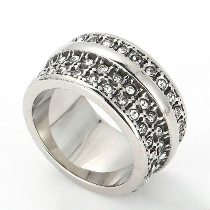 KALEN Luxury Gold Sivler Color Zircon Rings for Woman Vintage Double Ring Party Joint Ring Fashion Elegant Jewelry Gifts.