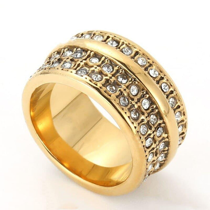 KALEN Luxury Gold Sivler Color Zircon Rings for Woman Vintage Double Ring Party Joint Ring Fashion Elegant Jewelry Gifts.