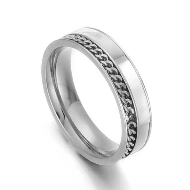 Kalen Luxury Shell Chain Rings Female Fashion Love Promise Rings Engagement Wedding Bridal Stainless Steel Rings.
